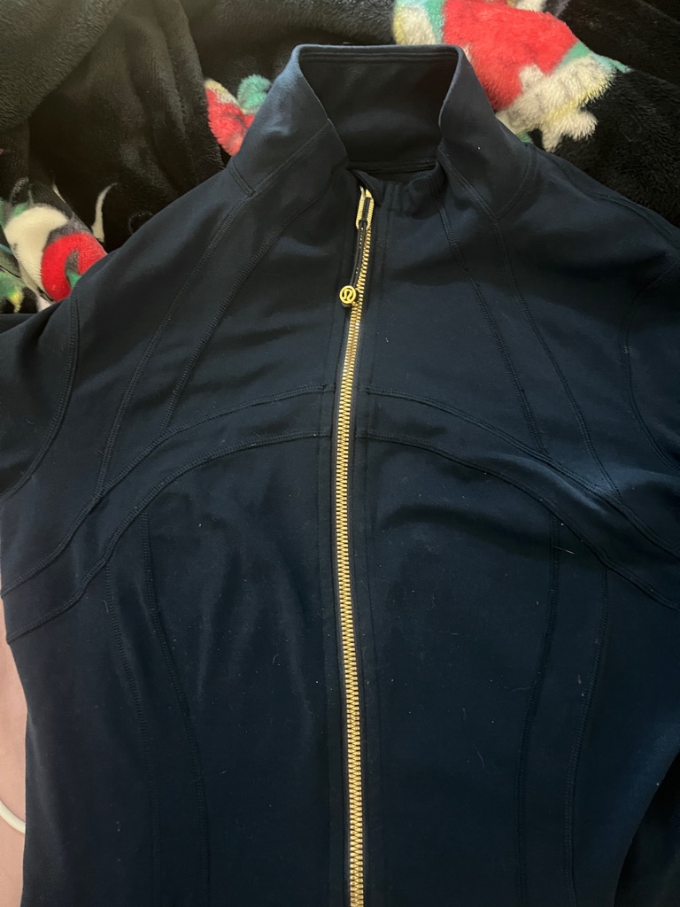 Lululemon Athletica Navy Jacket With Gold Zipper